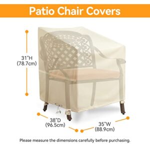 YINKEEHM Patio Chair Cover 600D Heavy Duty Waterproof Outdoor Chair Cover Lawn and Gardan Patio Furniture Covers Lounge Deep Seat Cover Fits Up to 38" W x 31" D x 29" H