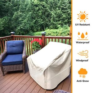 YINKEEHM Patio Chair Cover 600D Heavy Duty Waterproof Outdoor Chair Cover Lawn and Gardan Patio Furniture Covers Lounge Deep Seat Cover Fits Up to 38" W x 31" D x 29" H