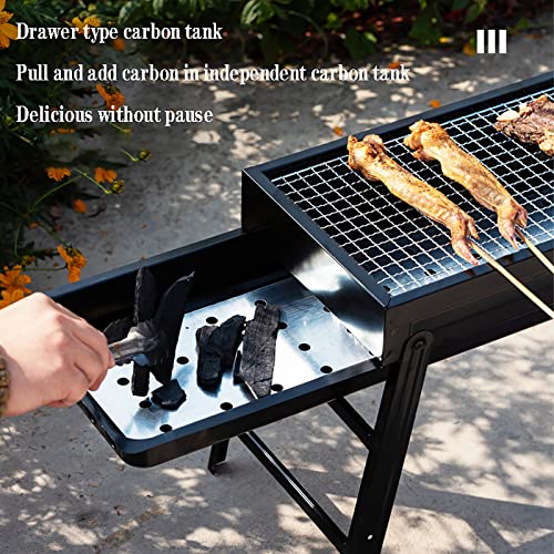 Portable Barbeque Grill, Small Folding BBQ Grill, Portable Stainless Steel Charcoal BBQ Grill for Travel Garden Camping Family Dinners and Birthday Parties Style 2