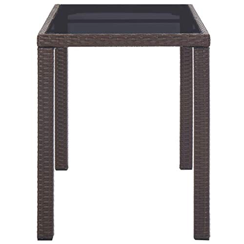 YUUIKLLE Garden Table ， Patio Coffee Bistro Table PE Rattan Wicker Side Table，for Patio, Balcony，Backyard,Lawn，Brown 48.4"x13.6"x29.1" Poly Rattan