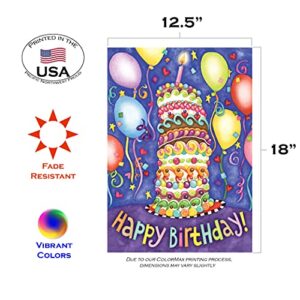 Toland Home Garden 110083 Happy Birthday Birthday Flag 12x18 Inch Double Sided Birthday Garden Flag for Outdoor House party Flag Yard Decoration