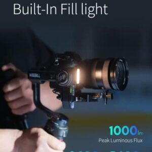 ZHIYUN Weebill 3, 3-Axis Gimbal Stabilizer for DSLR and Mirrorless Camera, Nikon Sony Panasonic Canon Fujifilm BMPCC 6K, Fill Light & Mic Integration, PD Fast Charge