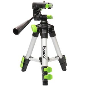 huepar tpd05 19.7″ lightweight aluminum tripod-mini portable adjustable tripod for laser level and camera, with 3-way flexible pan head and bubble level, quick release plate with 1/4″-20 screw mount