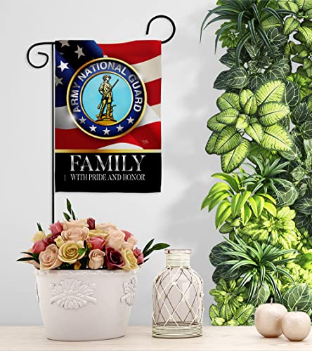 Breeze Decor Army National Guard Family Garden Flag Armed Forces ANG United State American Military Veteran Retire Official House Banner Small Yard Gift Double-Sided, Made in USA