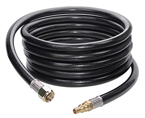 DOZYANT 12 FT RV Propane Quick Connect Hose for RV to Grill, BBQ Quick Release LP Gas Line for Camp Chef Stove, Pit Boss Burner - 3/8 Female Flare Fitting x 1/4 Full Flow Male Plug