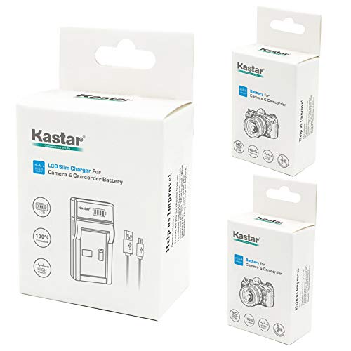 Kastar Battery x2 and Slim LCD Charger Replacement for Kodak KLIC-7006 EasyShare M22, M23, M200, M522, M530, M531, M532, M550, M552, M575, M577, M580, M583, M750, M873, M883, M5350, M5370, MD30, Mini