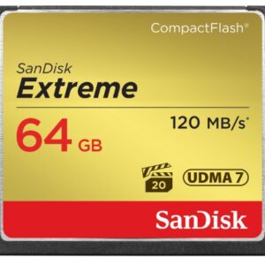 SanDisk 64GB Extreme CompactFlash Memory Card UDMA 7 Speed Up To 120MB/s - SDCFXSB-064G-G46