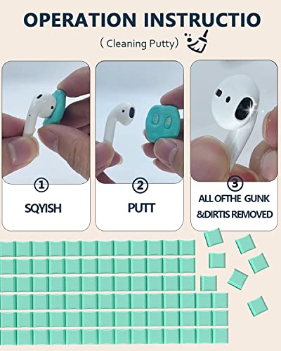 POHGELAN Cleaner Kit for AirPods,3 in 1 Multi-Function Airpod Cleaning Pen with Soft Brush and Cleaning Putty,for iPhone Lego Huawei Samsung MI Wireless Headphone,Laptop, Camera Cleaning Tool（White）