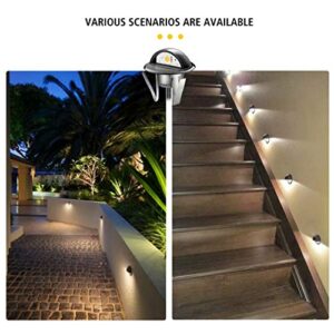 QACA 20pcs LED Step Lights Low Voltage IP65 Waterproof Recessed LED Deck Lighting, Half Moon F1.38 Yard Garden Patio Step Landscape Pathway Decor Lamps, Warm White