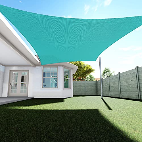 TANG Sunshades Depot 10' x 10' Solid Turquoise Sun Shade Sail Square Permeable Canopy Customize Commercial Standard 180 GSM HDPE