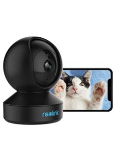 reolink indoor security camera, 3mp pan & tilt, plug-in wifi camera for home security, pet camera, baby monitor, human/petdetection, 2-way audio with phone app, works with alexa/google assistant, e1