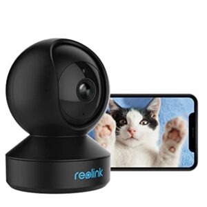 REOLINK Indoor Security Camera, 3MP Pan & Tilt, Plug-in WiFi Camera for Home Security, Pet Camera, Baby Monitor, Human/PetDetection, 2-Way Audio with Phone App, Works with Alexa/Google Assistant, E1