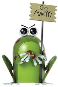 sunset vista designs get happy frog garden sculpture with double-sided sign