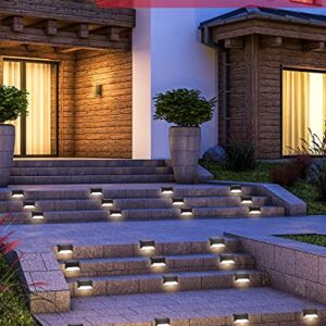 BLEAKTEIR 16Pack Solar Deck Lights LED Step Fence Lights Indoor/Outdoor Waterproof Stair Lights Motion Sensor Wireless Battery Operated Use for Wall, Patio, Garden, Yard and Driveway etc(Warm White)