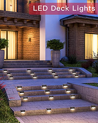 BLEAKTEIR 16Pack Solar Deck Lights LED Step Fence Lights Indoor/Outdoor Waterproof Stair Lights Motion Sensor Wireless Battery Operated Use for Wall, Patio, Garden, Yard and Driveway etc(Warm White)