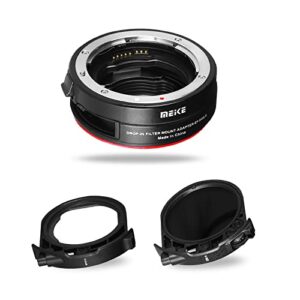 meike mk-eftr-c vnd drop-in filter auto-focus mount lens adapter for canon ef to eosr with variable nd filter and uv filter for eos r r5 r6 rp r7 r10 c70 cameras