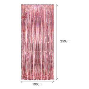 Rose Gold Tinsel Party Backdrop Glitter - GREATRIL Foil Fringe Curtain Party Decor Photo Booth Backdrop for Birthday Theme Party Decorations - 1m x 2.5m - Pack of 2