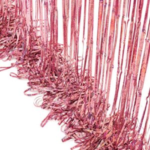 Rose Gold Tinsel Party Backdrop Glitter - GREATRIL Foil Fringe Curtain Party Decor Photo Booth Backdrop for Birthday Theme Party Decorations - 1m x 2.5m - Pack of 2