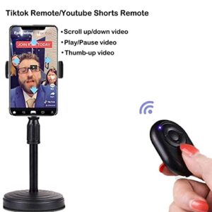 Bluetooth Page Turner Remote for iPhone - Bluetooth Camera Remote,Tiktok Remote and Powerpoint Remote Clicker for iPad (Black)