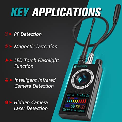 JMDHKK Hidden Camera detectors,Bug detectors, Anti spy Detector,Portable rf Scanner, Camera Finder for Listening Device GPS Tracker Hidden Camera in Office or Hotel or Business Meeting or car