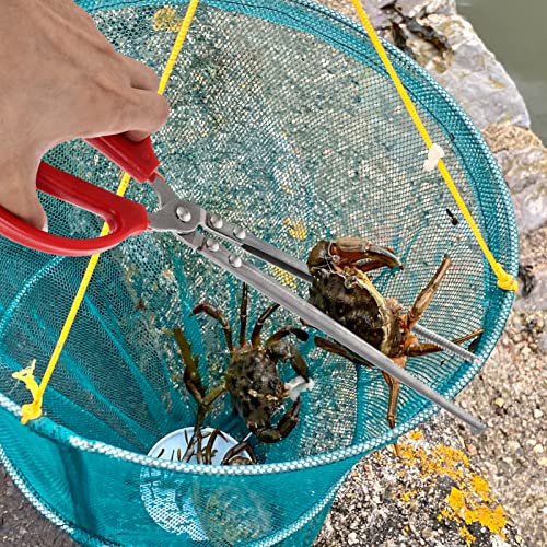 UPKOCH Multi- Steel Garbage Accessory Anti- Pick Slip Tongs Outdoor Style Cooking Garden Function Grilling Crabs BBQ Tool Portable Elderly Stainless Live Nabber Reacher for Trash Crab