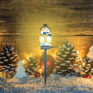 vanlofe solar outdoor lights with stake, solar garden santa claus snowman cracked glass globe lights, waterproof solar powered stake light for yard garden pathway christmas decorations