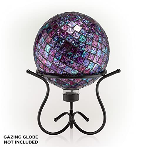 Alpine Corporation 9" Tall Indoor/Outdoor Metal Gazing Globe Display Stand