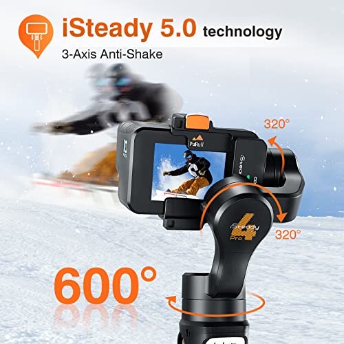 3 Axis Gimbal Stabilizer for Gopro Hero 11/10/9, Handheld Stabilizer for Gopro for Video Recording,IPX4 Waterproof, Bluetooth Control, Compatible with Osmo Camera, YI Cam, Insta360, hohem iSteady Pro4