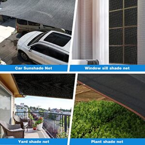 Taywes 90%-95% Shade Cloth, 6.5 Ft x 10 Ft Sunblock Shade Cloth Net, Anti-Aging Black Shade Mesh Tarp with Grommets,Garden Shade Mesh Tarp for Patio Plants Greenhouse Pools Chicken Coop Porch