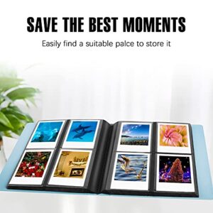 192 Pockets Photo Album for Fujifilm Instax Wide 300 Camera, Polaroid 600 i-Type Film Album, Extra Large Picture Albums for Polaroid Now OneStep2 OneStep+ Instant Camera, POP Lab Print Camera (Blue)