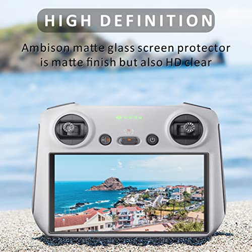 [2 Pack] Ambison DJI Mini 3 Pro Matte Glass Screen Protector, Anti-Glare & Frigerprint & Scratch/Smooth as Silk/Easy Installation/HD Clear Compatible with DJI Mini 3 Pro RC Remote Controller Accessories