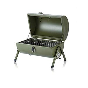 charcoal grill barbecue portable bbq – portable wood pellet grill with thermometer tabletop outdoor smoker bbq for picnic garden terrace camping travel 16.53”x11.41”x14.56”
