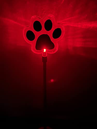 Set of 2 Clear Acrylic Dog Paw Solar Power Outdoor Garden Yard Stick Color Change LED Lights