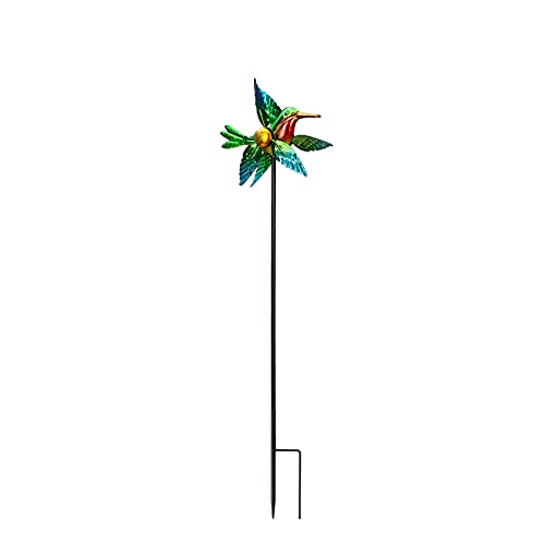 Wind Spinner Yard Spinners Hummingbird Small Wind Sculpture Metal Windmill 2 Pack for Outdoor Yard Patio Lawn & Garden