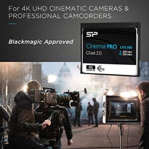 SP 256GB CFast2.0 CinemaPro CFX310 Memory Card, 3500X and up to 530MB/s Read, MLC, for Blackmagic URSA Mini, Canon XC10/1D X Mark II and More