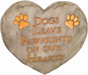 spoontiques – garden décor – dogs leave pawprints stepping stone – decorative stone for garden