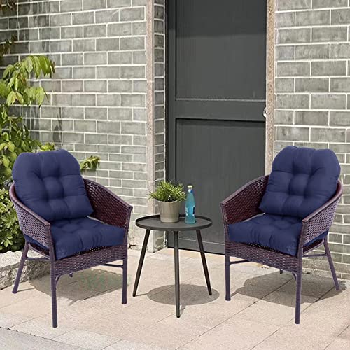 SEAHOME 2PCS Rocker Cushions Replacement Outdoor/Indoor, Soft Washable Solid Twill Swivel Rocker Chair Seat,for Recliner Rattan Folding Chair Garden Patio Mat (Navy Blue) 2 Count (Pack of 1)