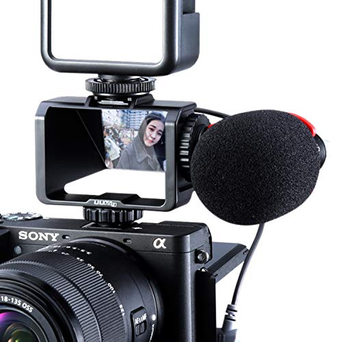 UURig Vlog Selfie Flip Screen for Mirrorless Camera for Sony A7R3 A7III A7II A6000/A6300/A6500 Cold Shoe Bracket Microphone Mount for Fujifilm XT3 XT20 Canon Panasonic GX85 Nikon Z7 Reverse Mirror