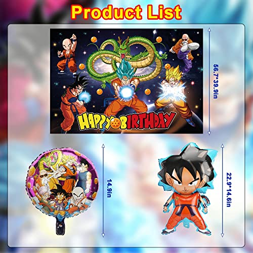 Duterble Anime Party Decorations Backdrop, Anime Birthday Party Decoration Happy Birthday Balloons Party Favor for Boys Party Supplies