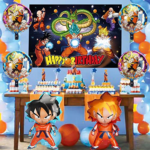 Duterble Anime Party Decorations Backdrop, Anime Birthday Party Decoration Happy Birthday Balloons Party Favor for Boys Party Supplies