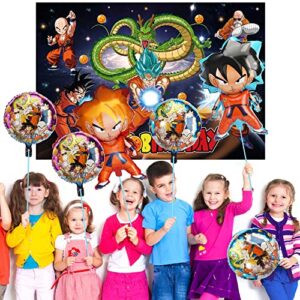 Duterble Anime Party Decorations Backdrop, Anime Birthday Party Decoration Happy Birthday Balloons Party Favor for Boys Party Supplies