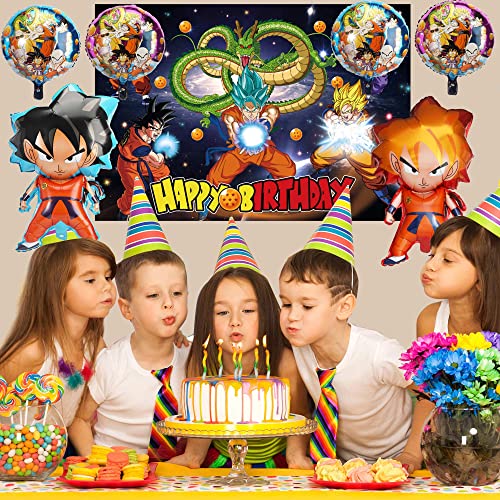 Duterble Anime Party Decorations Backdrop, Anime Birthday Party Decoration Happy Birthday Balloons Party Favor for Boys Party Supplies