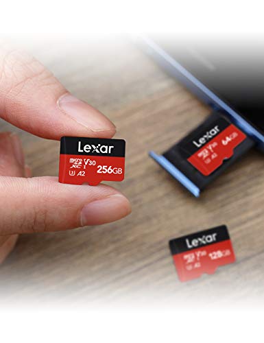 Lexar 128GB Micro SD Card, MicroSDXC Flash Memory Card with Adapter Up to 160MB/s, A2, U3, V30, C10, UHS-I, 4K UHD, Full HD, High Speed TF Card for Phones, Tablets, Drones, Dash Cam, Security Camera