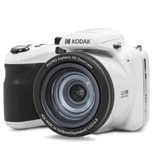KODAK PIXPRO Astro Zoom AZ425-WH 20MP Digital Camera with 42X Optical Zoom 24mm Wide Angle 1080P Full HD Video Optical Image Stabilization Li-Ion Battery and 3" LCD (White)