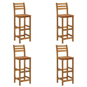 vidaxl 2/4x solid acacia wood bar stool outdoor garden bistro chairs stools