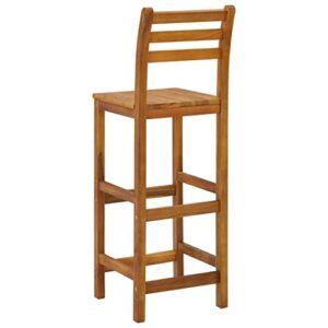 vidaXL 2/4x Solid Acacia Wood Bar Stool Outdoor Garden Bistro Chairs Stools