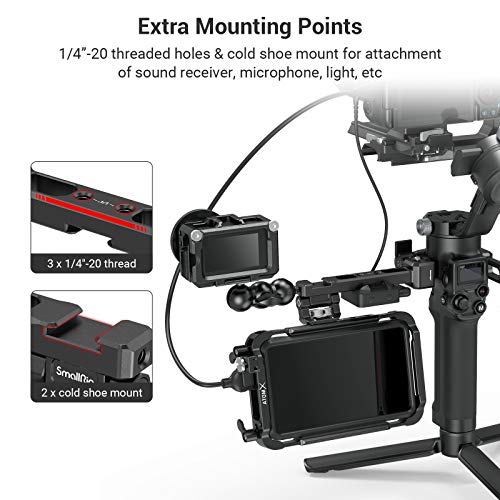 SmallRig Adjustable Camera Monitor Mount with NATO Clamp for DJI RS 2 / RSC 2 / RS 3 / RS 3 Pro / RS 3 Mini - 3026