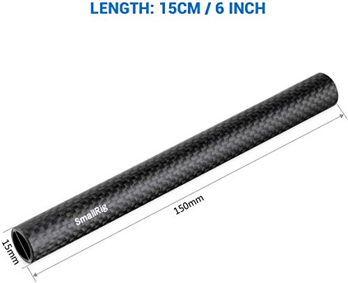 SmallRig 15mm Carbon Fiber Rods (6 Inch) for 15mm Rail Support System- 1872