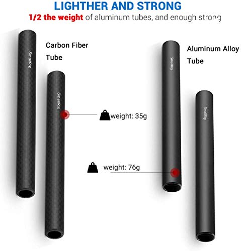 SmallRig 15mm Carbon Fiber Rods (6 Inch) for 15mm Rail Support System- 1872