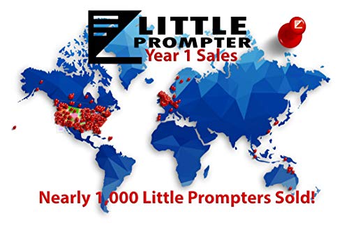 Little Prompter, The Original Compact Personal Teleprompter for Video Production. No Studio Required. Perfect for DSLRs, Webcams, and Built-in Laptop Cameras. Use with iOS or Android.